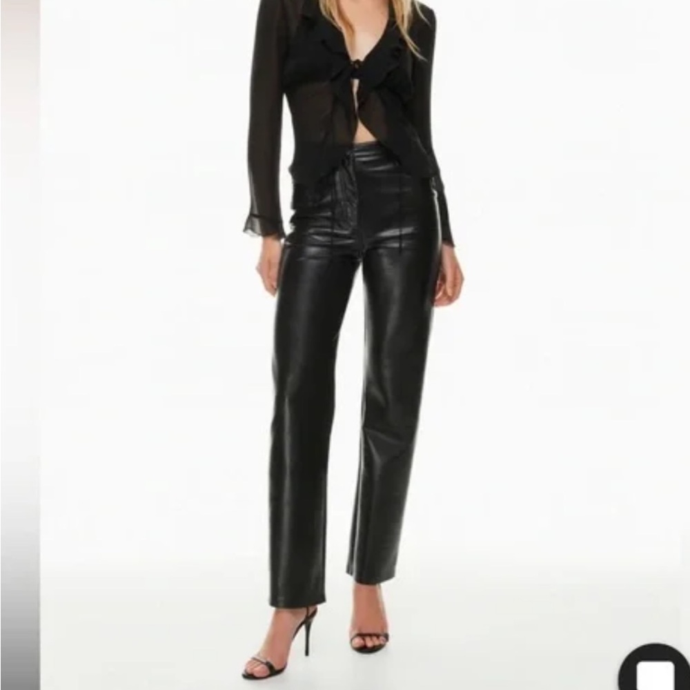 Aritzia Melina Black Faux Leather Pant
